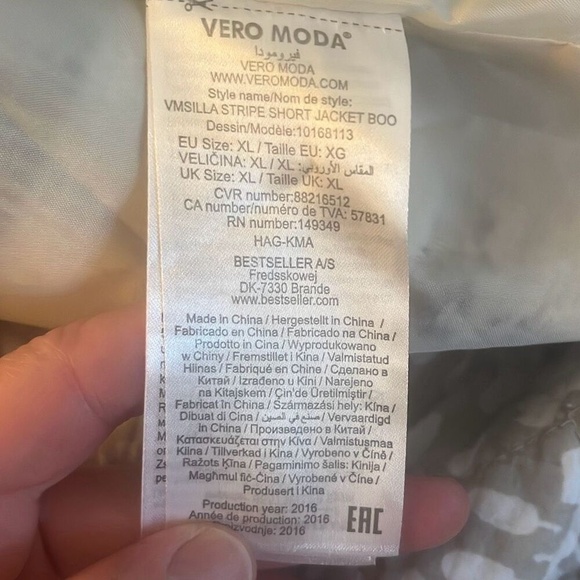 Vero Moda Fringe Trim Textured Stripe Jacket Blazer Size Unknown - Picture 4 of 4